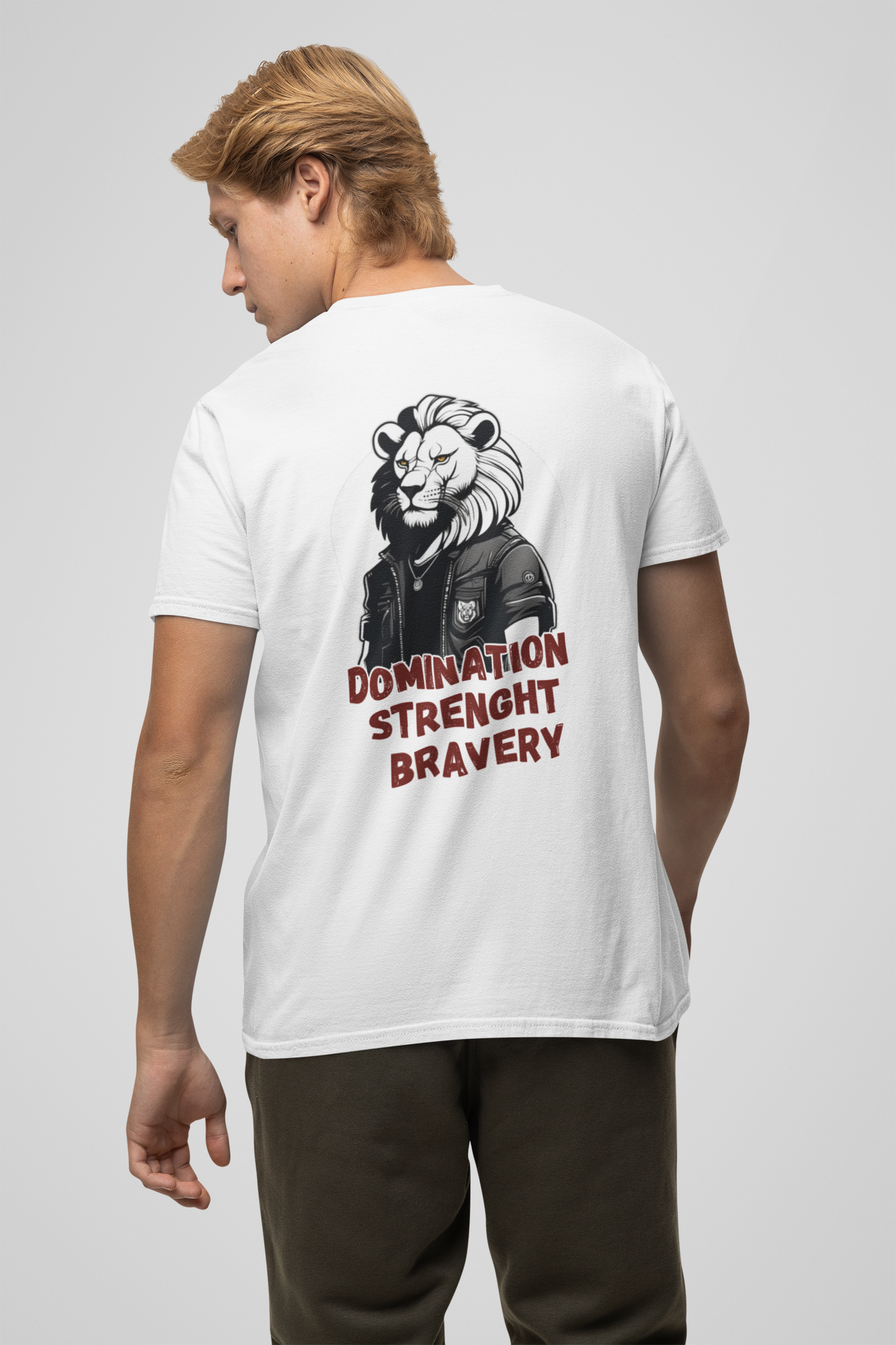 DOMINATION STRENGHT BRAVERY LION PLAYERA CASUAL