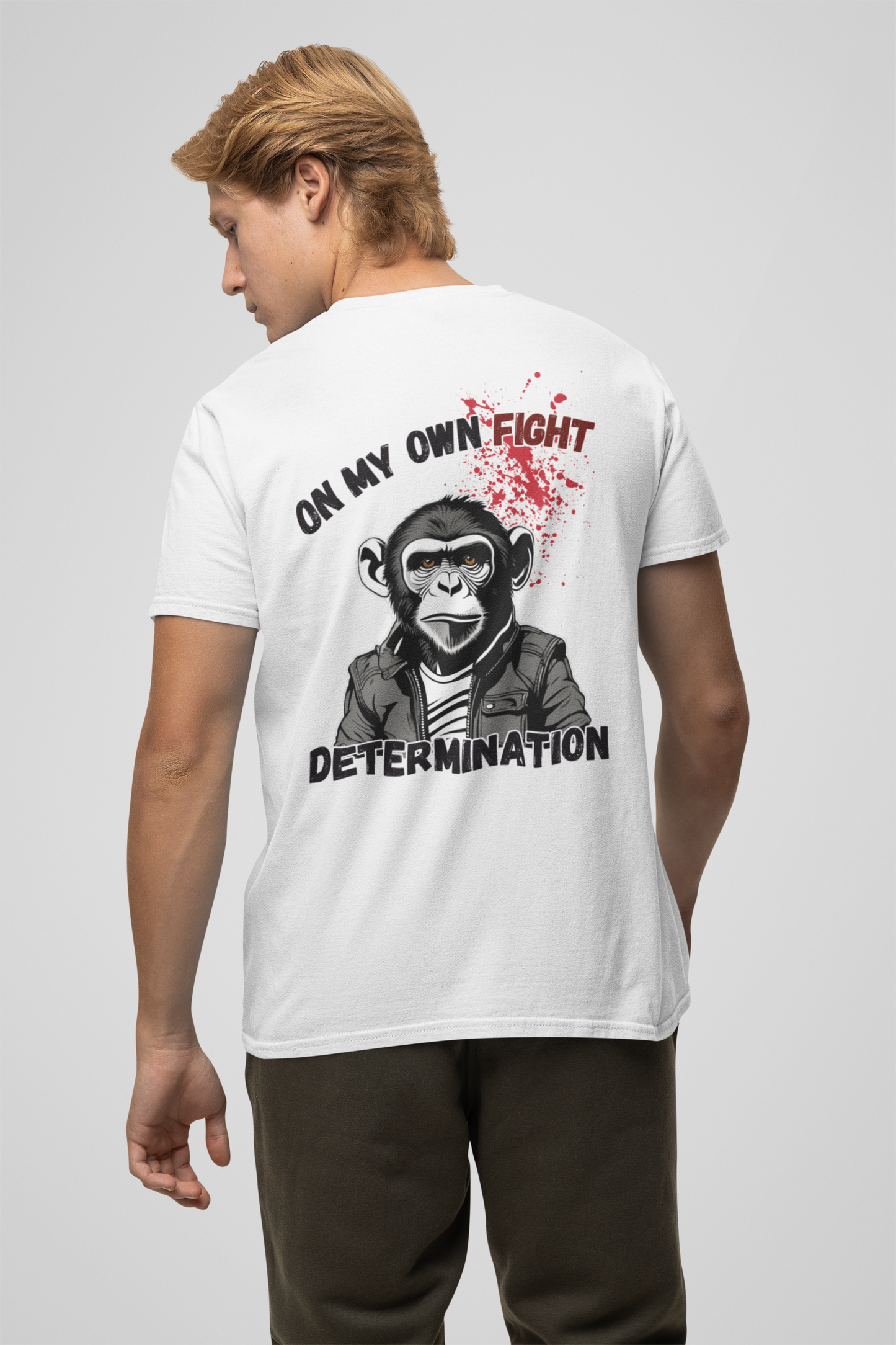 ON MY OWN FIGHT DETERMINATION MONKEY PLAYERA CASUAL