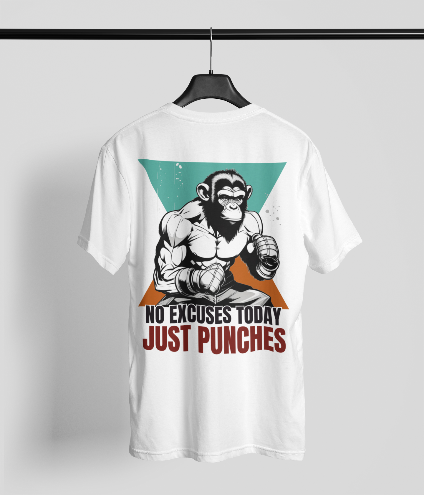 NO EXCUSES TODAY JUST PUNCHES MONKEY PLAYERA DEPORTIVA