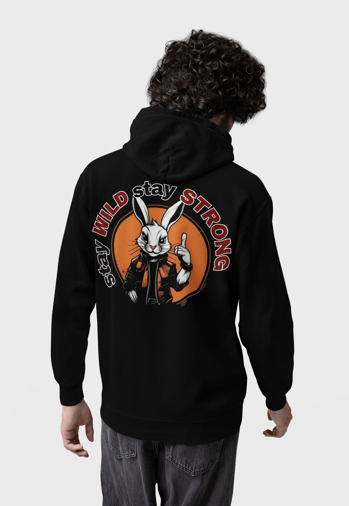 STAY WILD STAY STRONG RABBIT SUDADERA