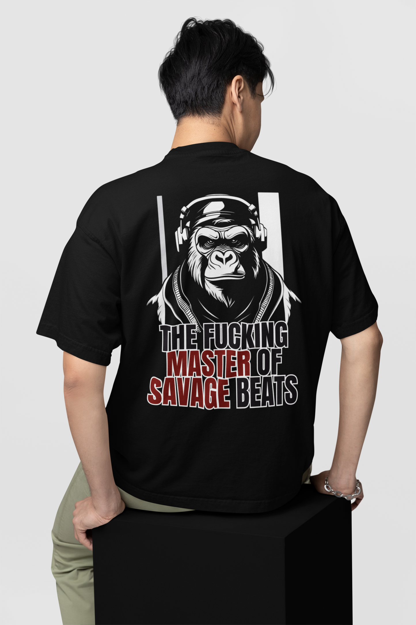 MASTER OF SAVAGE BEATS GORILLA PLAYERA OVERSIZED