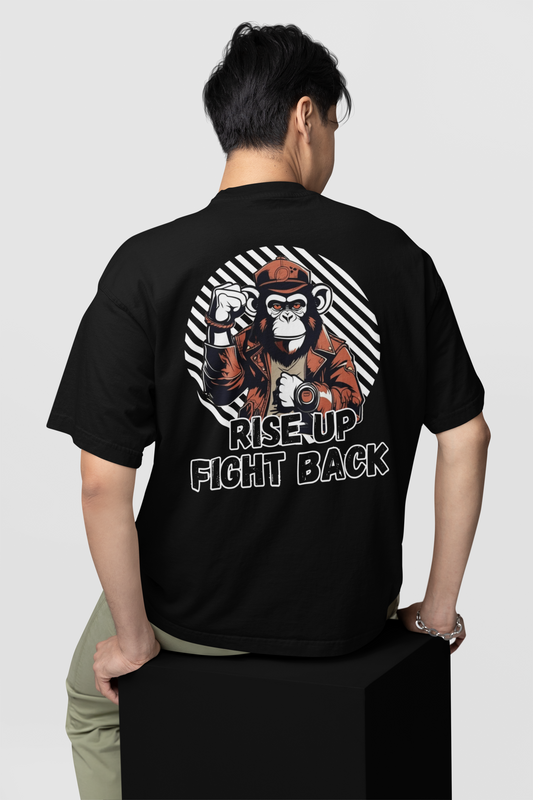 RISE UP FIGHT BACK MONKEY PLAYERA OVERSIZED