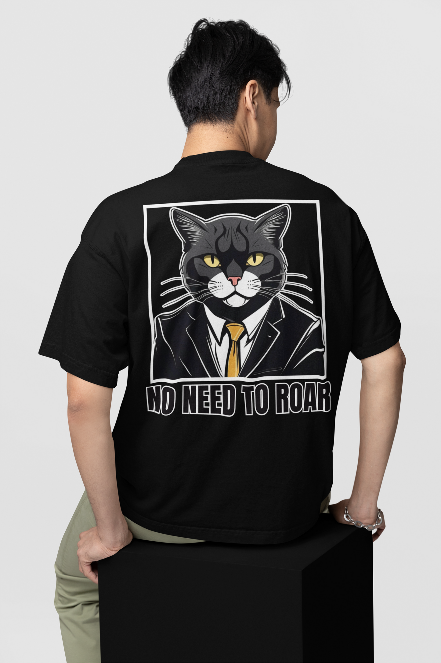 NO NEED TO ROAR CAT PLAYERA OVERSIZED