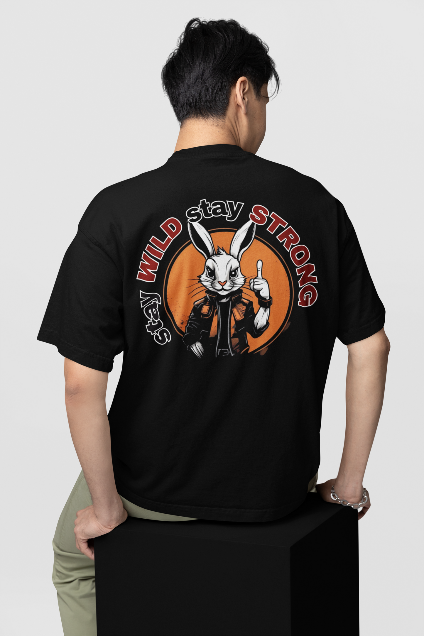 STAY WILD STAY STRONG RABBIT PLAYERA OVERSIZED