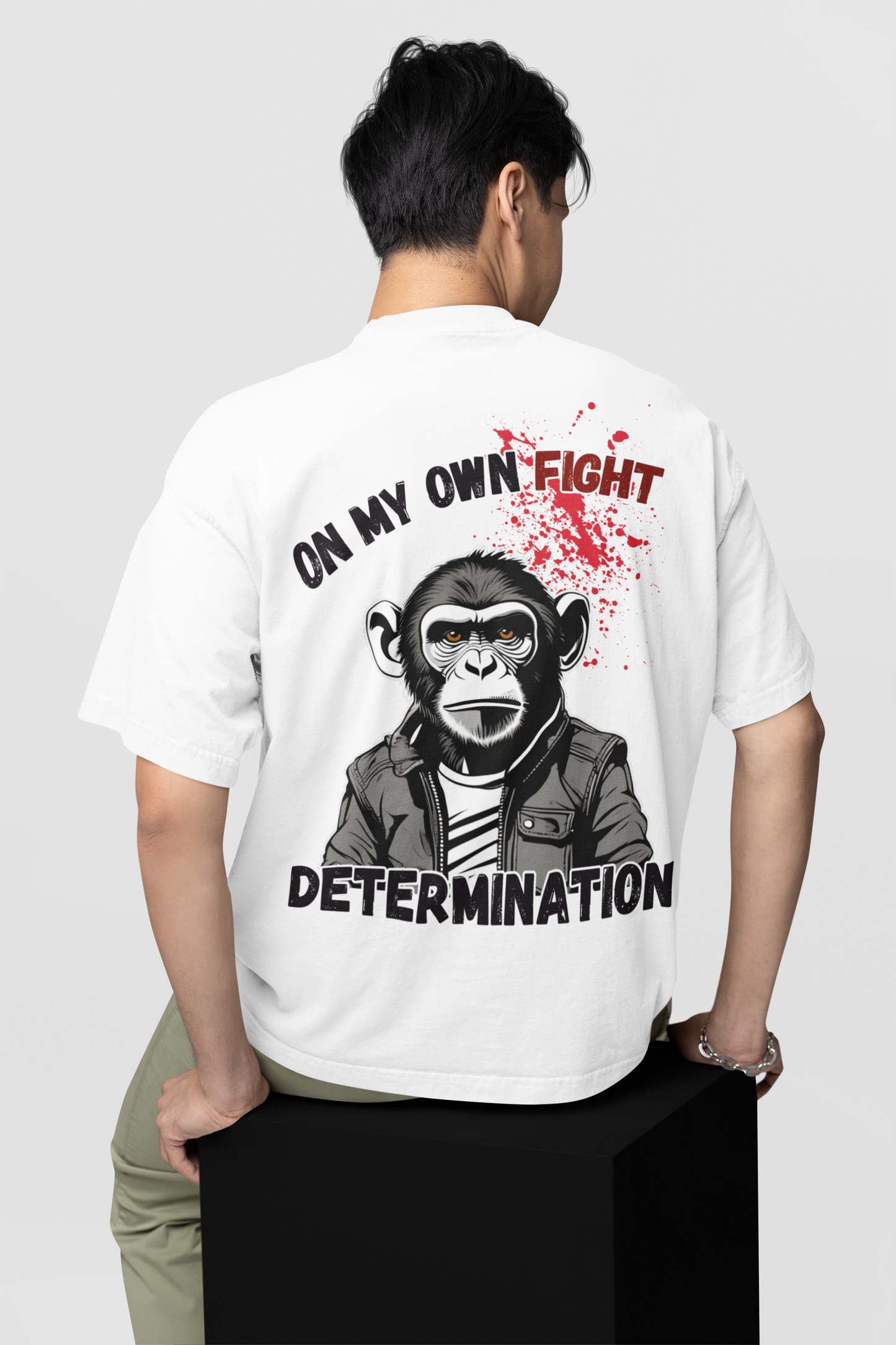 ON MY OWN FIGHT DETERMINATION MONKEY PLAYERA OVERSIZED