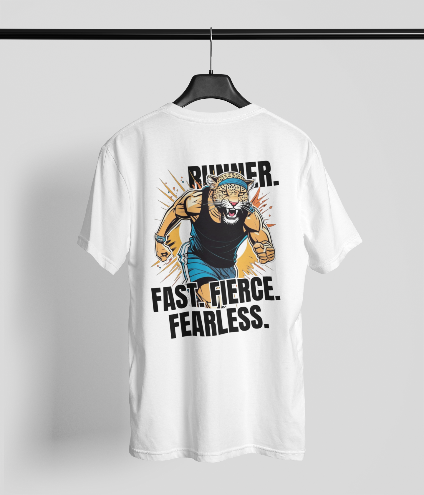 RUNNER FAST FIERCE LEOPARD PLAYERA DEPORTIVA