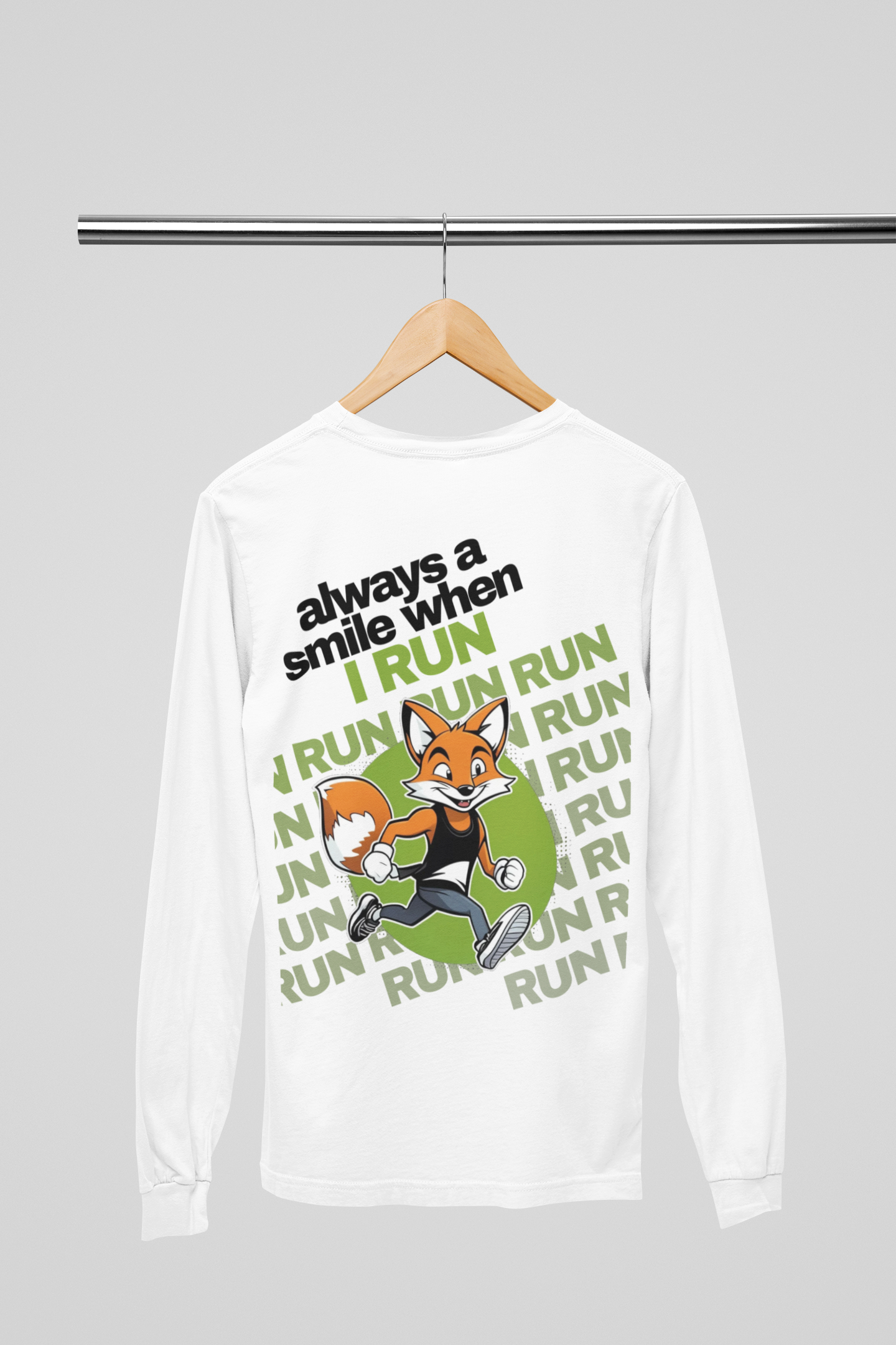 ALWAYS A SMILE WHEN I RUN FOX PLAYERA MANGA LARGA