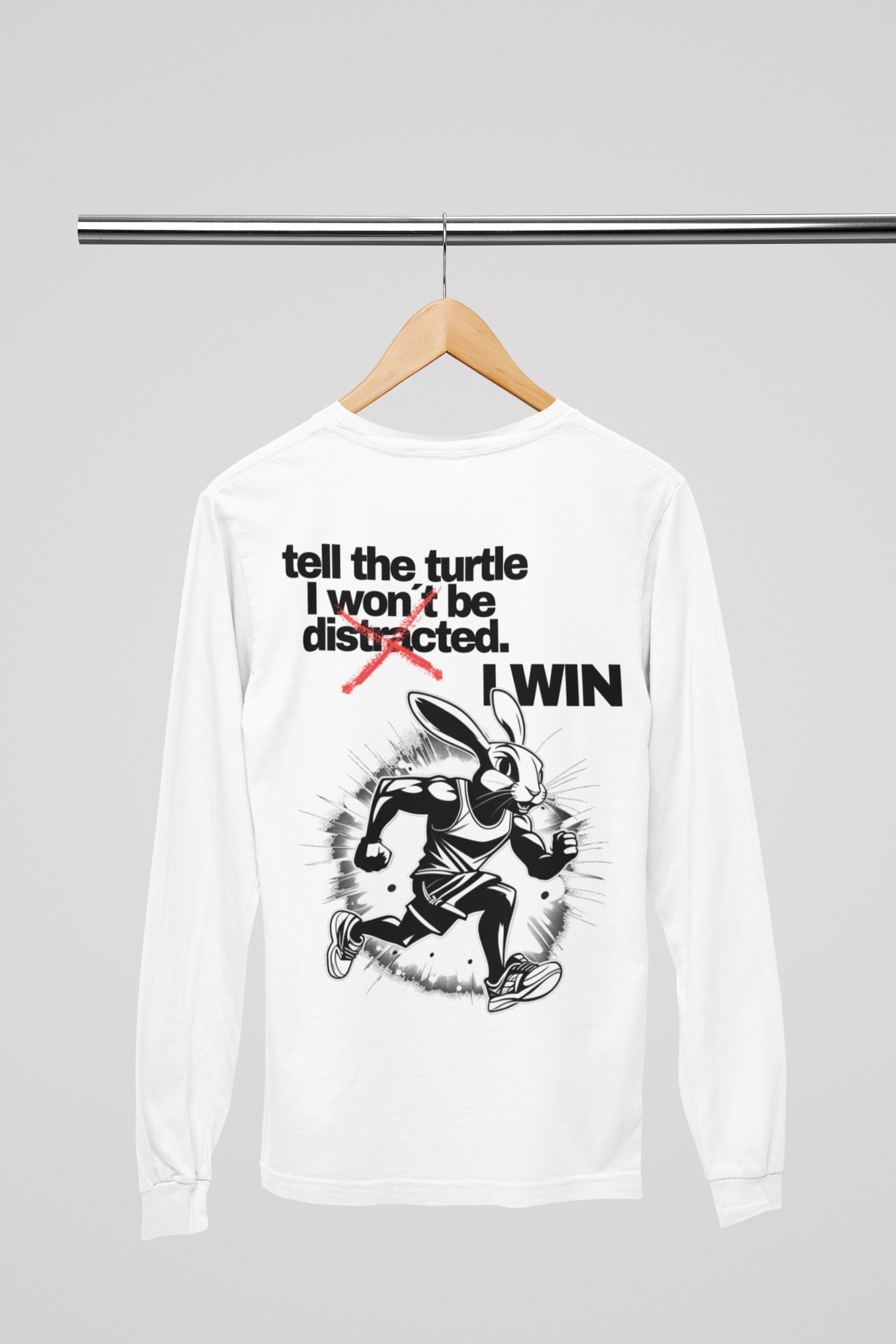 TELL THE TURTLE I WON´T BE DISTRACTED I WIN PLAYERA MANGA LARGA